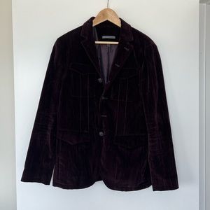 John Varvatos Burgundy Velvet Blazer